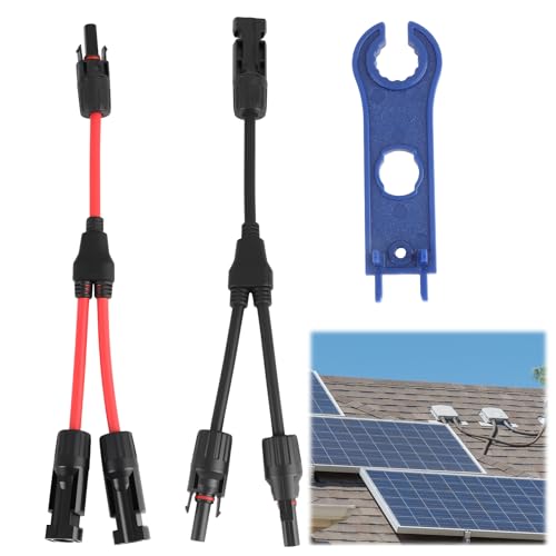 Cable Y Solar 6mm², conector Y para paneles solares, conectores M/FF y F/MM, cable fotovoltaico Y, 30 cm, impermeabilidad IP67, 10AWG, cable para sistemas solares