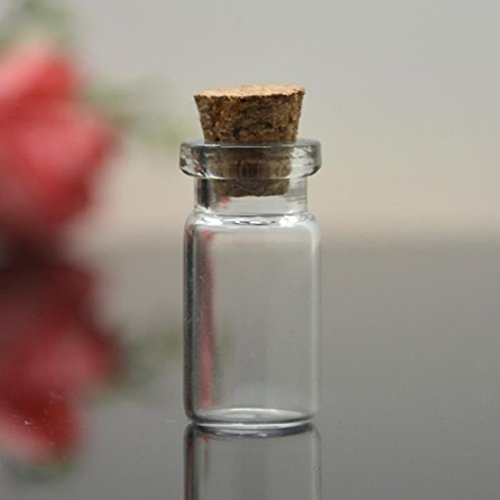 Polytree 10Pcs Empty Mini Cork Stopper Clear Glass Bottles Vials Jars 12X24Mm #TOP5