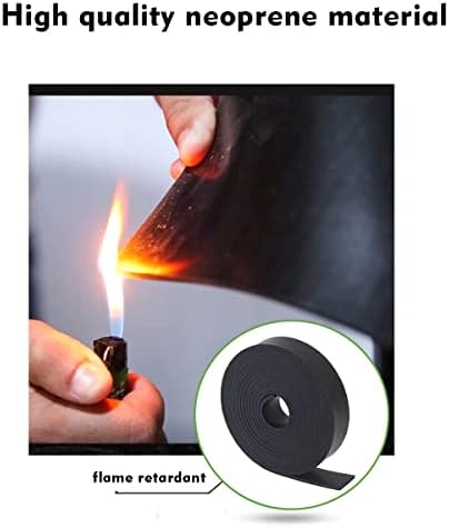 TUDS Solid Neoprene Rubber Sheet 25mm(W)x3mm(T)x3m(L) Neoprene Rubber Strips Solid Rubber Rolls for DIY Gaskets, Crafts, Pads, Flooring Protection, Supports, Leveling, Anti-Vibration, Anti-Slip