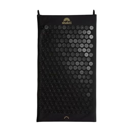 ShaktiMat [La original] Esterilla de acupresión - Algodón orgánico - Fabricación ética - Relajación y masaje en la espalda, la cervical, los piernas, los pies - Negro