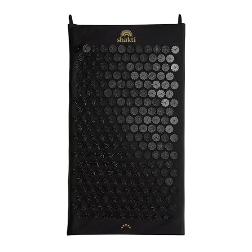 ShaktiMat [La original] Esterilla de acupresión - Algodón orgánico - Fabricación ética - Relajación y masaje en la espalda, la cervical, los piernas, los pies - Negro
