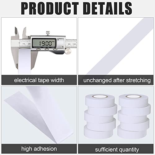 Image of Treela White 66 ft 20 Rolls Electrical Tape 3 /4 Inch Waterproof Vinyl Electrical Insulating Tape Indoor Outdoor High Temperature Resistance Accessory for Wire and Cable (Pack of 3)