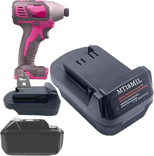 MT18MIL Adaptateur pour Makita vers outils électriques Milwaukee, convertisseur de batterie TEPULAS 18 V pour outils électriques Milwaukee 18 V (sans batterie)