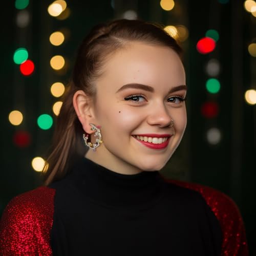 Lilie&White Colorful Light Bulb Hoop Earrings For Women Christmas Earrings For Women Xmas Earrings Gchristmas Jewelry Holiday Earrings thumb #2