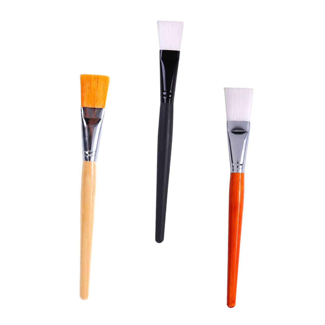 Beavorty 3pcs Handle Mask Applicator Brush DIY Face Mask Tool for Use Gentle Brush Head for Makeup Supplies for Daily Professional Application