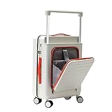 Carrito de viaje con ruedas giratorias, bloqueo TSA, almacenamiento de divisiones, diseño ligero para una fácil movilidad, ideal para viajes de negocios y ocio, color: tamaño:, White, 52