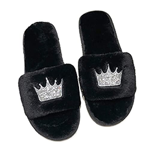 Pantoufles en fourrure pour hommes - Chaussures d'intérieur en coton grandes tailles