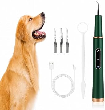 Ultrasonic Teeth Cleaner, Electric Plaque & Tartar Remover for Teeth, Professional Dental Cleaning Kit with Ultrasonic Scaler Tool for Dogs & Cats, with 3 Tips, USB Rechargeable Ultrasonic Cleaner