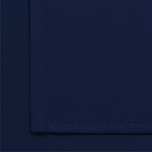 Yakamok 36 Inch Blackout Curtains for Kitchen, Sunlight Block Energy Saving Drapes for Bedroom Bathroom Room Darkening Window Treatment Panels, Navy Blue, 52Wx36L, 2 Panels