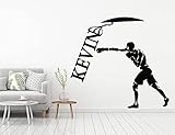 Calcomanía de pared de boxeo nombre personalizado Boxer vinilo pegatina niño dormitorio boxeo deporte decoración papel tapiz regalo 45x42cm