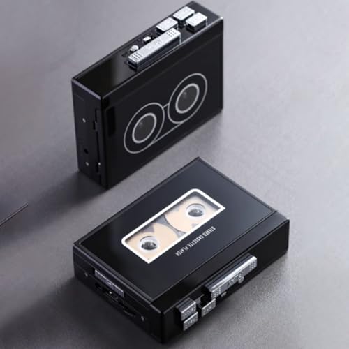 SIXRUN Kassettenspieler, MP3 Kassettenspieler mit Auto Reverse und FM-Radio, USB-Kassette zu MP3 Konverter für Vintage-Musikliebhaber und Band-Digitalisierung (A)