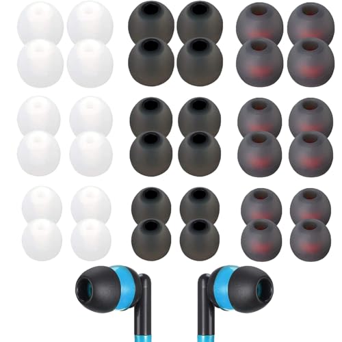 Silicone Earbuds Replacement Tips, 36 Pcs Earphone Buds Replacement, Silicone Earbud Tips - Replacement Earphone Buds with Excellent Noise Isolation and Comfort,Replacement Earbuds Tips. (36pcs-white)