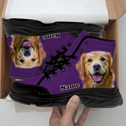 Women's Custom High Top Canvas Sneakers with Picture Text Personalized Gifts for Her Him3