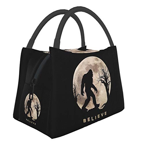 Funny Bigfoot Sasquatch Full Moon Lunch Bag Tote Bag Lunch Bag for Men Women Lunch Box Reusable Insulated Lunch Container Work Pinic or Travel