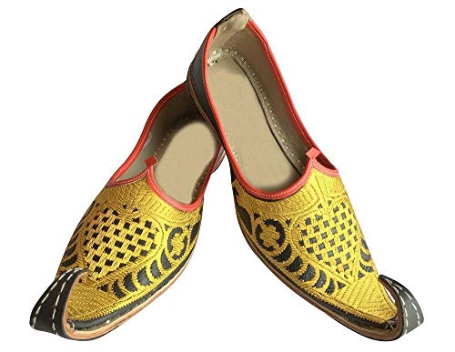 Aladdin Men Shoes Khussa Indian Handmade Leather Flip-Flops Khussa Juti2