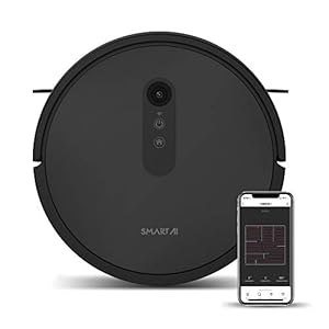 SmartAI Robotic Vacuum Cleaner with Mopping, App and Remote Control, 90mins Runtime, 2600Pa Adjustable Suction Smart…