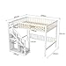 Kinderbett Etagenbett 140x200, Hochbett 140 x 200 mit Treppe, Staurau, Gitter und Rausfallschutz, Hochbett für 2 Kinder, Jugendhochbett mit Lattenrost, Kiefer, Ohne Matratze (Weiß A01, 140x200)
