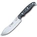 Cudeman Cuchillo 208-M Ness Wolf Hoja de Acero Böhler N695 de 10,3 cm, empuñadura de MICARTA Negra de 11,7 cm para Caza, Pesca, Supervivencia y bushcraft + Portabotellas Regalo
