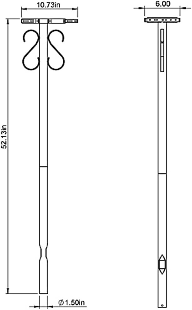 Architectural Mailboxes Round Decorative Scroll Galvanized Steel Mailbox Post, Compatibility Code A, B, C, PBK000AM, Black