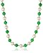 14k Yellow Gold Green Jade and Freshwater Cultured Pearl Strand Necklace, 18"