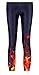 QZUnique Women's Slim Cut Red Fire Printed Elastic Tights Leggings,Red Fire,One Size