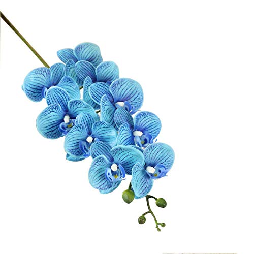 Calcifer® 9 têtes 80 cm artificielles Real Touch Latex Orchidée Phalaenopsis Tige bouquets Fleurs Artificielles pour fête de mariage Home Décor de jardin (6 tiges) Cover
