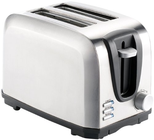 Rosenstein & Söhne Edelstahl-Toaster für 2 Scheiben, 650 W