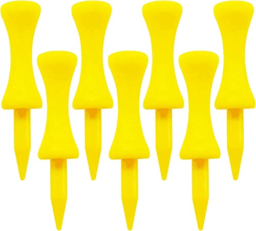 LOVMEAD Golf Tees Kunststoff Driver 45 mm Set Wert 50 Stück, Golftee Lang Plastik Gelb, Premium Langlebig Abstufung Castle Tee 1-1/2" 1-3/4" 2" 2-1/4" 2-3/4" (Gelb 45mm)