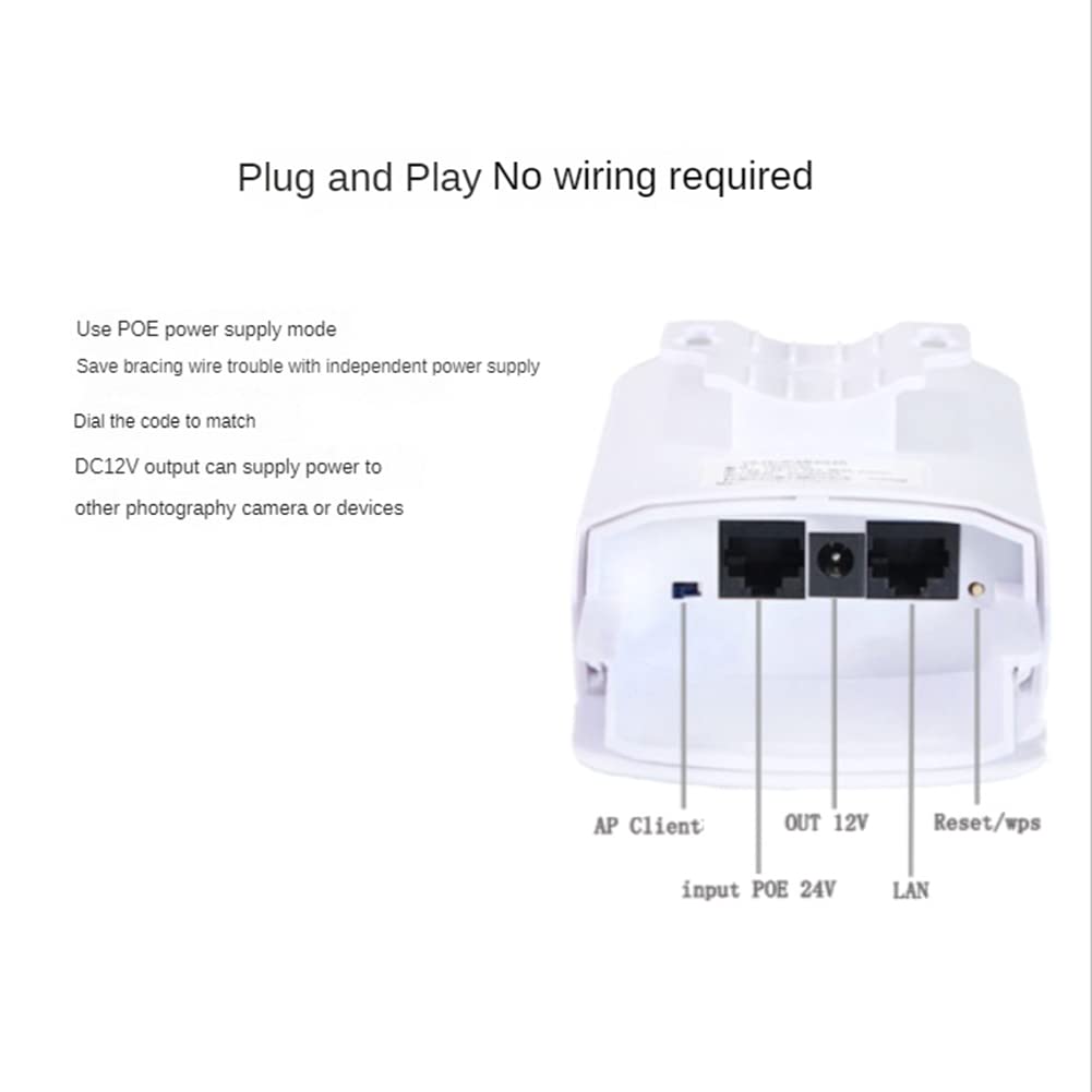 Routeur WiFi Extérieur Pont sans Répéteur WiFi 2.4G 300Mbps Portée Point à Point 1KM Prise UE