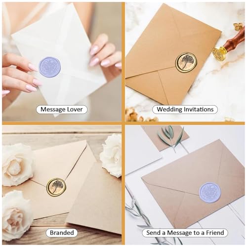 Hinapan 4 Stück Siegelwachs Stäbe mit Docht, Retro Versiegelungswachs für Briefe, Einladungen und Hochzeitsdekoration, Ideal für Siegelstempel, Basteln und DIY Projekte