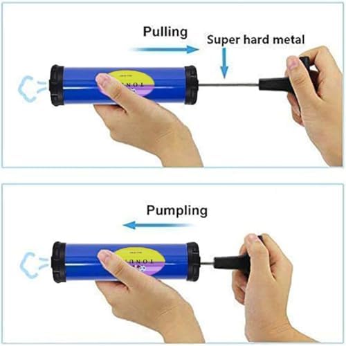 TONUNI Portable Air Pump,Ball Pump Inflator Kit with Needle,Nozzle, Extension Hose for Soccer Basketball Football Volleyball Water Polo Rugby Exercise Sports Ball Balloon Swim Inflatables(Blue) — view 2