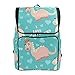 Produktbild Emoya Canvas Student Rucksack Cartoon Dinosaurier mit Krone Herzen Büchertasche für Mädchen Jungen Schultasche