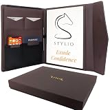 STLYIO - Carpeta de currículum vitae con cierre magnético, color nogal. 08-imán-nogal
