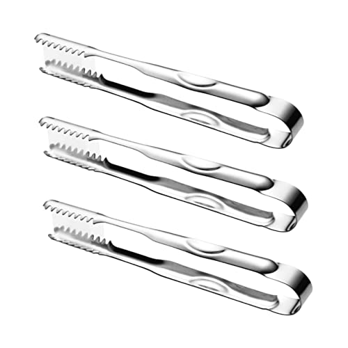 KOCKSHION 3pièces Pince à Glace Inoxydable Pince à Sucre Épaissie Pour Service De Nourriture Idéale Pour Bar Et Fête à Domicile