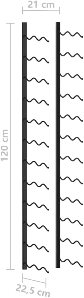 Soporte para Vino de Pared para 24 Botellas, Negro, Hierro miniatura 3