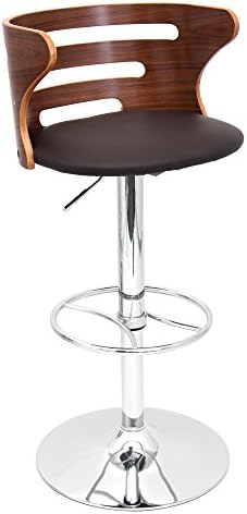 LumiSource COSI Modern Barstool, Walnut/Brown