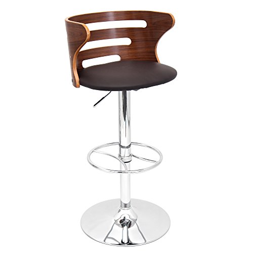 Lumisource Cosi Modern Barstool, Walnut/Brown #TOP2