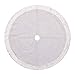 Valery Madelyn 48" Frozen Winter Silver White Christmas Tree Skirt with Sequins and Faux Fur, Themed with Christmas Ornaments (Not Included)