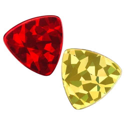 Cabilock Púas de Guitarra Triangulares 096 MM Grosor 2 Piezas ABS Colores Rojo y Dorado Accesorio para...