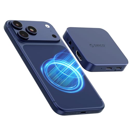 ORICO Docking Station USB-C Magnetica, Custodia SSD M.2 NVMe, Dockingstation 6 in 1 con HDMI 4K@60Hz, PD 100W, USB-A/USB-C 10 Gbps, Audio, Hub USB-C Dockingstation per iPhone/Pro Max/Dell Lenovo MG