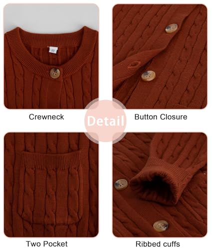 Girls Cardigan Long Sleeve Button Front Sweater Toddler Kids Knit School Uniforms Sweaters with Pockets 3-12 Years