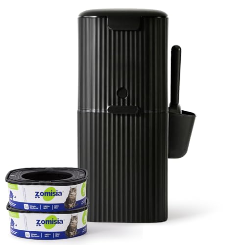 ZOMISIA Cat Litter Trash Can for Odor Control, Hands-Free Patent Structure Litter Disposal System...