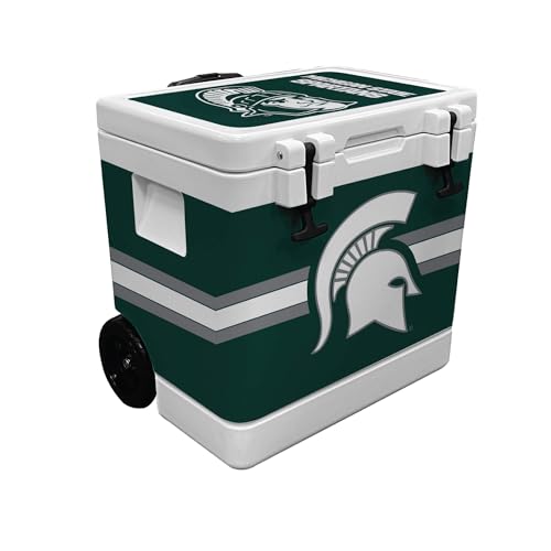 INDIGO FALLS College 37-Quart Rotomolded Wheeled Cooler (Michigan State Spartans)