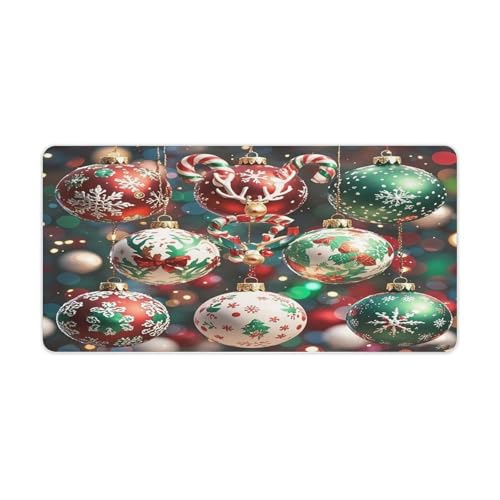 Christmas Balls Desk Mat pad para mouse grande de goma miniatura 1