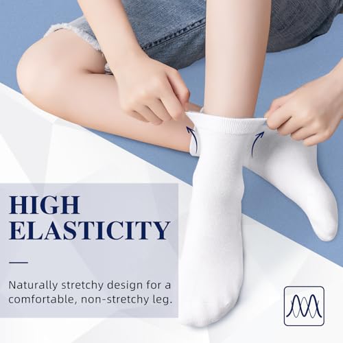 VEKDA 6 Pairs Kids Socks Boys Girls Crew Socks for School Uniform Cotton Seamless Toe Sock3