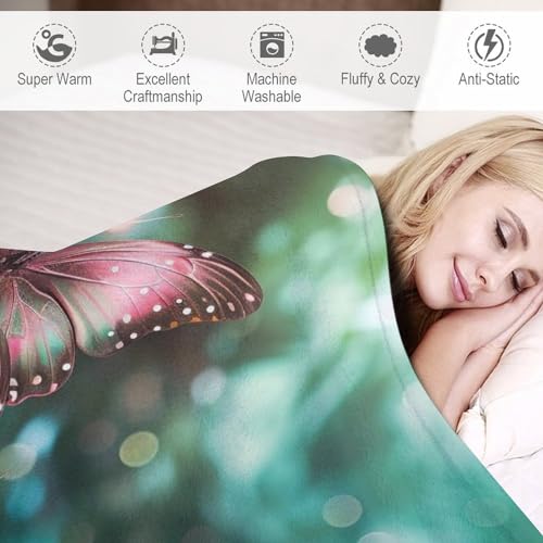 Couverture flannel papillon 180x200cm plaid lit et canapé - 6