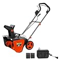 Cordless Snow Blower,Electric Self-Propelled Battery Snow Blower with 2X 20v Batteries,Clears 20" Wide, 12" Deep Snow, 180° Rotating Chute, LED Lights for Winter Storm for Walkways and Driveways,Orang