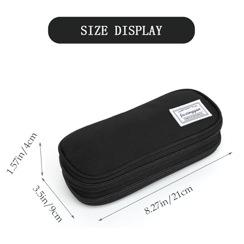 Image of FUXINGYAO Pencil Case, Multi-compartment Pencil Pouch, Portable Pencil Bag (2101-big-BK)