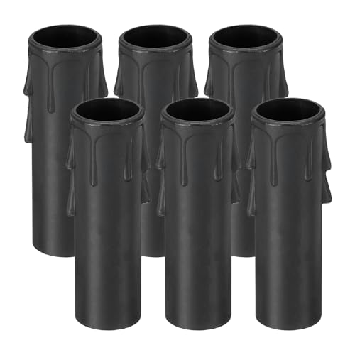 Fundas para velas negras E12, tubos de plástico para candelabros 7,6 cm