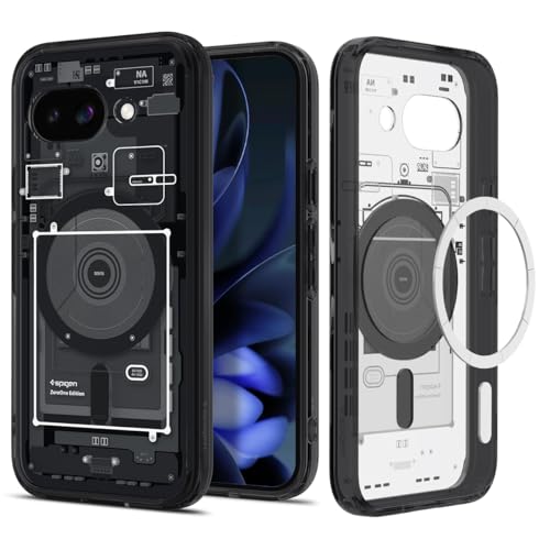 Image of Spigen Ultra Hybrid MagFit for Pixel 9a Case, Zero One | Anti-Yellowing Resin, Air Cushion Tech, Military-Grade Drop Protection, Raised Camera Protection, Compatible with MagSafe